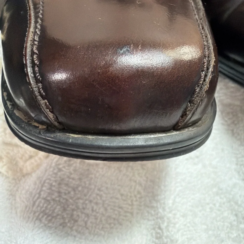 Stacy Adams Men's Brown Leather Oxford Dress Shoes Square Toe Lace Up Sz 14 W